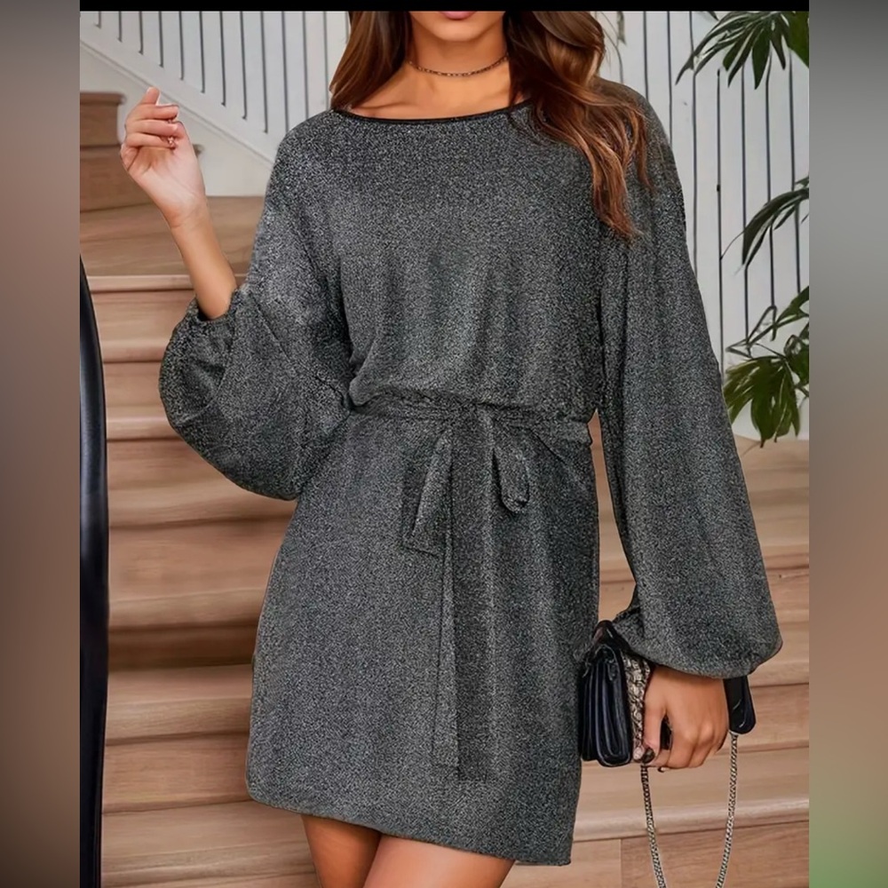 Silver and Black Shimmer Dress
